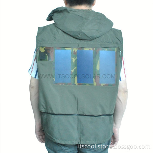 Solar Vest with Charger for Outdoor Workers